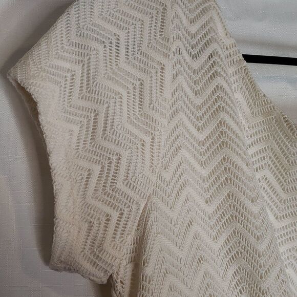 Maurices 0 White Chevron Lace & Striped Dress - Picture 8 of 11